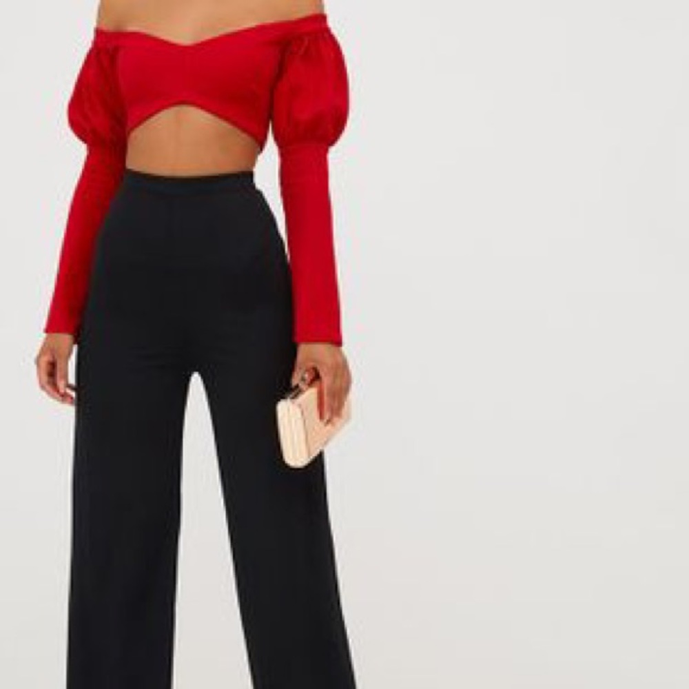 Pretty Little Thing High Waisted Wide Leg Trousers